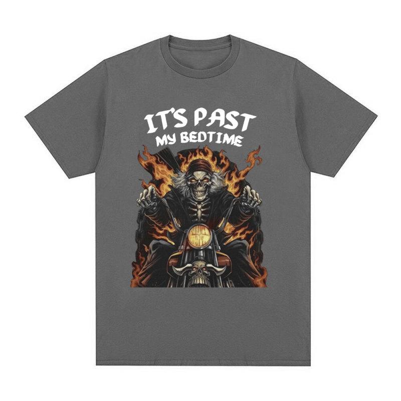 Lustiges Es ist Vergangenheit Meine Schlafenszeit Skeleton Meme T-shirt Männer Baumwolle Kurzarm T Shirt Mode Lässig Vintage Gemütliche Übergroßen T-shirts