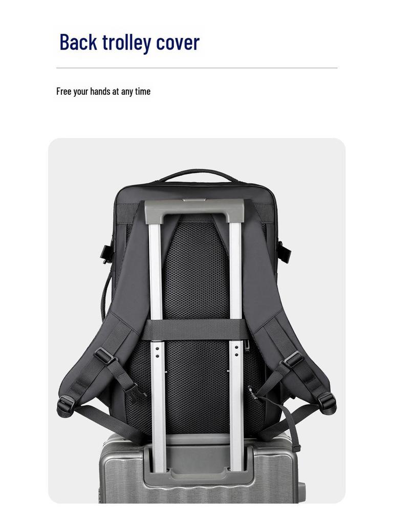 Men's Waterproof Business Backpack with Large Storage for Commuting, Travel, and Laptop.