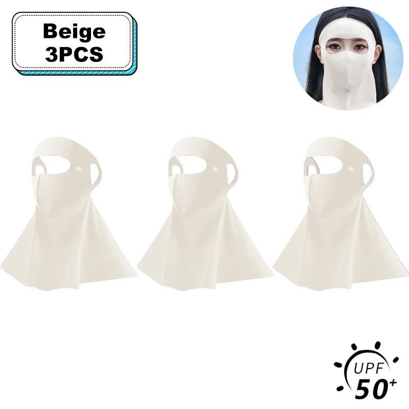 Ice Silk Sun Protection Mask with UPF50+ for Ultimate UV Block 3D Anti UV Neck Scarf Summer Cooling Face Cover for Women Men
