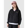 Women Airy Tension Crop Loose Fit Hood Jacket Black Qq222ljk51