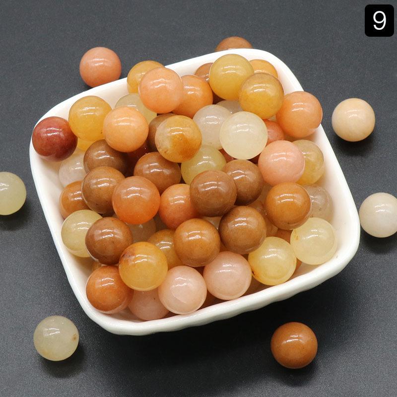 1189-12MM Natural Round Crystal Stone Bead, No Hole, Mini Small Ball for DIY Jewelry and Crafts