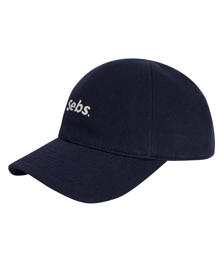 Sebseu Small Logo Twill Brown Ball Cap - Navy