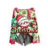Women's Fashion Round Neck Long Sleeve Christmas Print Casual Knit Pullover Top
