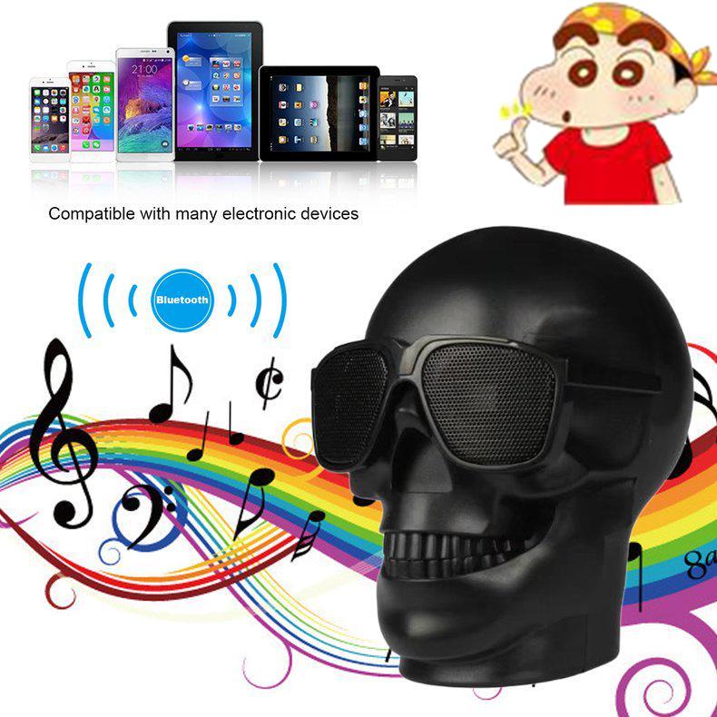 Plating Skull Protable Wireless Bluetooth Stereo Speaker With HD Sound and Bass