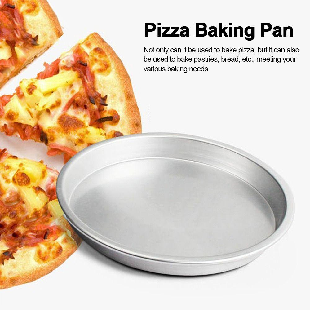 New Round Baking Tray Non-stick Even Heating Pizza Baking Pan Aluminum Alloy Bread Cake Tray