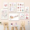 Santa Claus Sled Snowman Christmas Tree Alphabet Art Canvas Painting Nordic Posters And Prints Wall Pictures For Kids Room Decor No Frame