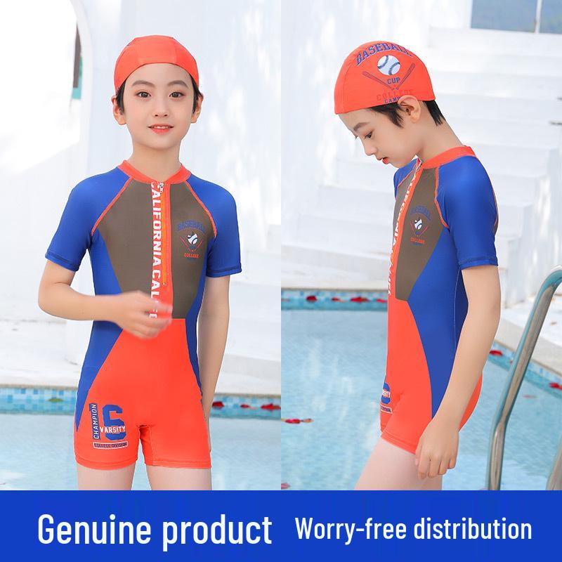 Kids' Quick-Dry Sun Protection One-Piece Swimsuit for Boys
