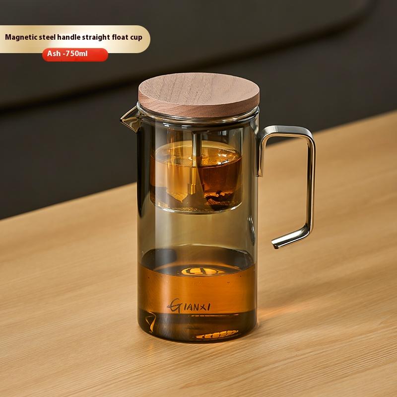

500ML Transparent Glass Cups Home And Kitchen Drinkware Tea Brewing Kettle Stainless Steel Handle Coffee Mug Glassware 500-750ml