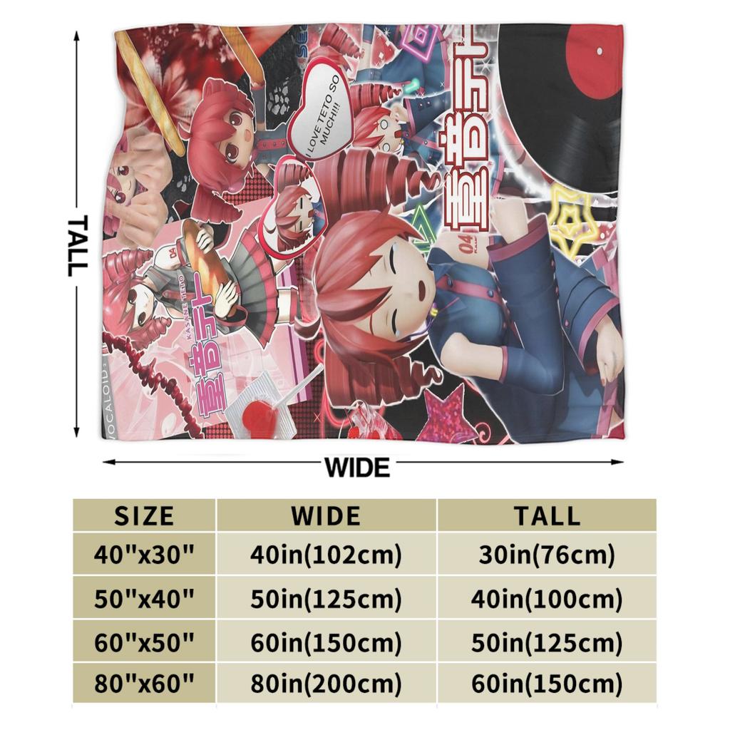 Pearto Poteto Anime Kasane Teto Virtual Singer Blanket Warm Soft Plush Bedding Throws For Home Decor Flannel Bedspread Bed Cover