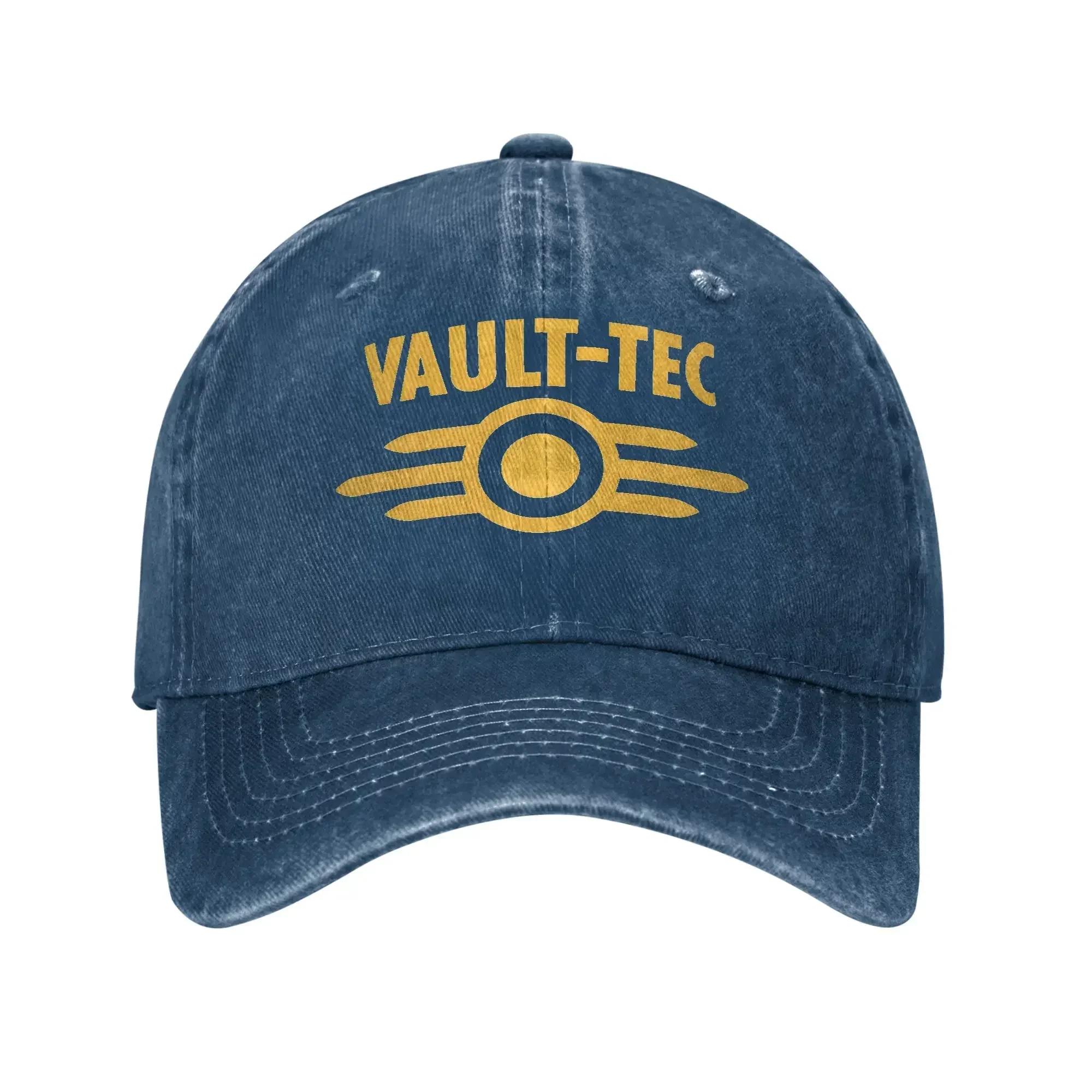 

Vaults Tec Washed Baseball Cap Logo Stylish Sun Trucker Hat Summer Unisex WoUnisex Tennis Skate Snapback Cap One Size