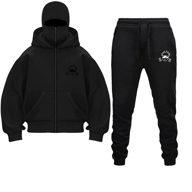 

Комплект толстовок в стиле аниме «Jujutsu Kaisen», интегрированная двухслойная теплая ветрозащитная толстовка на молнии с капюшоном, винтажная толстовка 2000 года, уличная одежда M