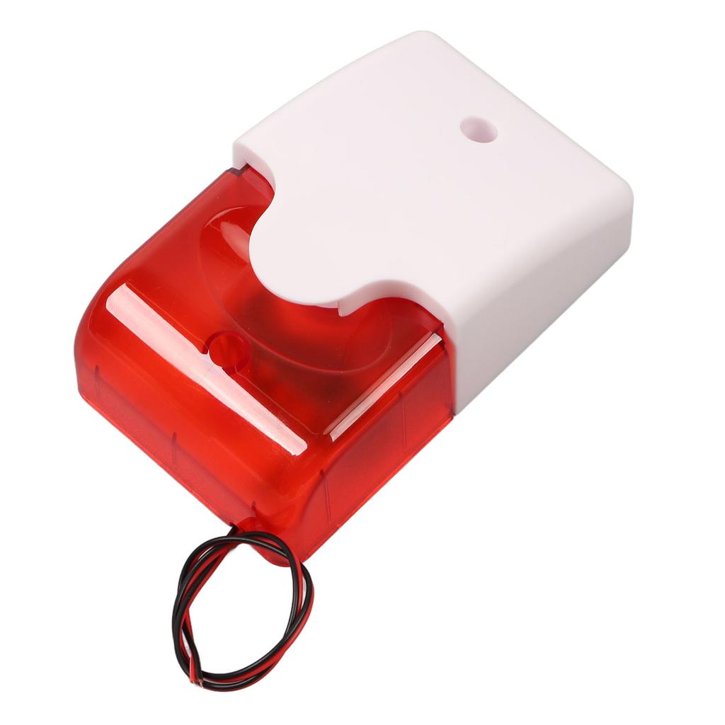 12V Sound and Light Alarm Siren High Decibel Fire Burglar Alarm Horn with LED Flashing Light for Home Store