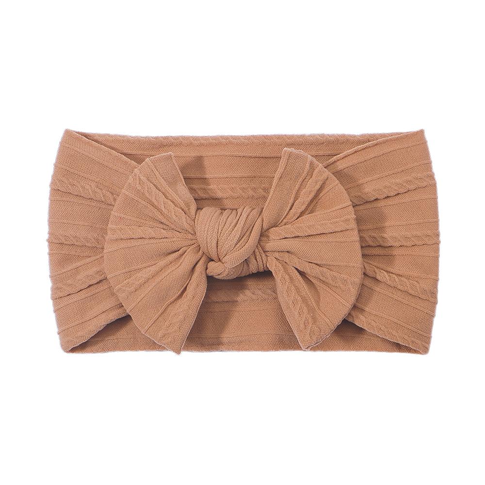 Solid Cable Bow Baby Headband for Child Nylon Layers Headwear Kids Elastic Turban Headwraps Newborn Boys Girls Hair Accessories