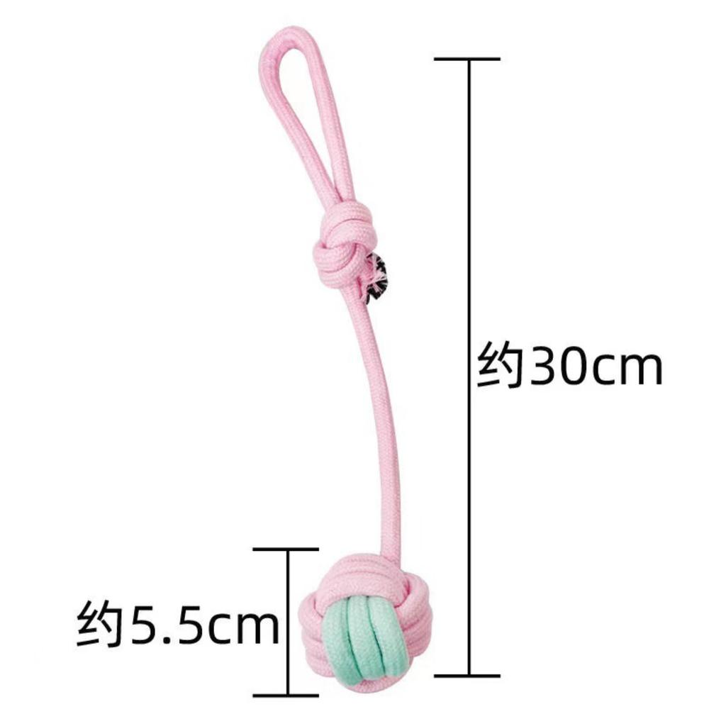 Durable Dog Chew Toy Rope Ball with Handle for Teeth Cleaning and Interactive Play Suitable for Small Medium Large Dogs