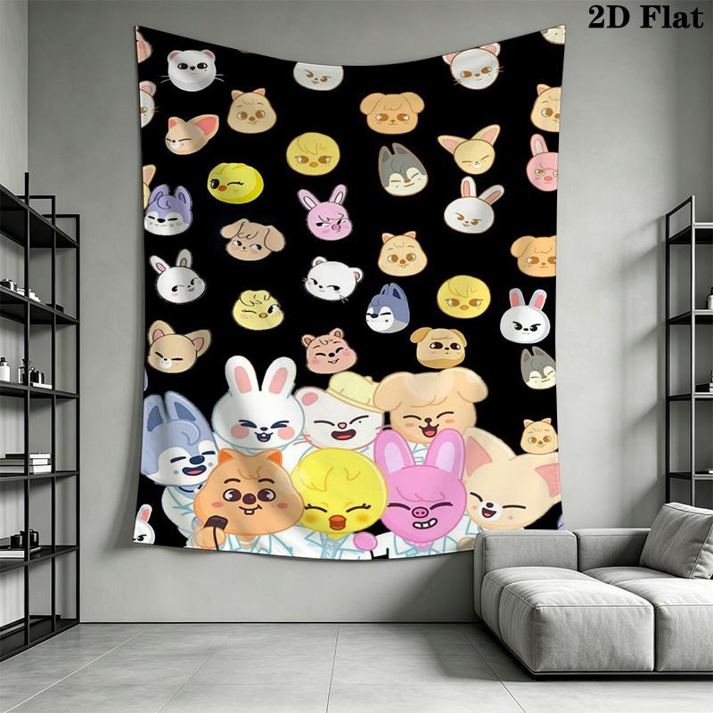 K-pop Skzoo Pattern Home Decor Tapestry, Wall Hanging, Decorative RV Wall Cloth.SGT0917102