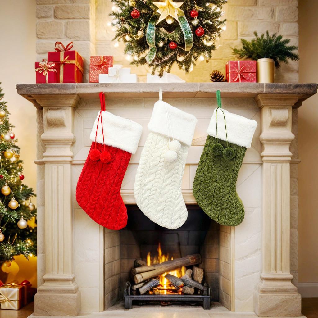Christmas Stockings Socks Santa Snowman Hanging Xmas Tree Ornaments Decor New Year Gift