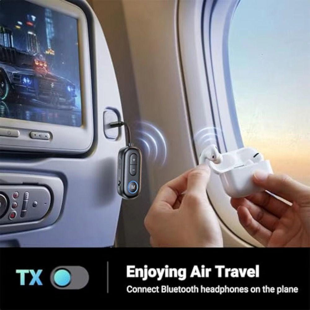 3.5mm AUX Jack Airplane Wireless Adapter Bluetooth 5.4 Airplane Headphones Adapter  TV Speaker Car