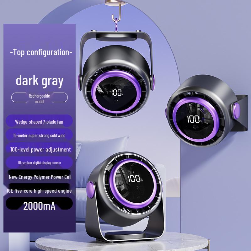 Compact Dual-Power Wall-Mountable Desktop Fan for Home, Dorm, or Office Desk