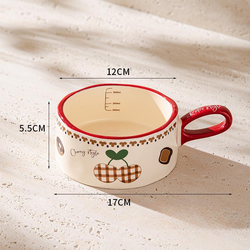 Ceramic Breakfast Cup Milk Oatmeal Cup Exquisite Coffee Cup In Retro Cartoon Cute Pet Creative Cup