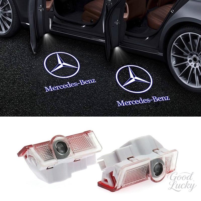 WAK3   LED Car Door Welcome Warning Light Projector Logo Decoration Accessories For Mercedes Benz Amg W204 W213 W205 W211 W212 W176