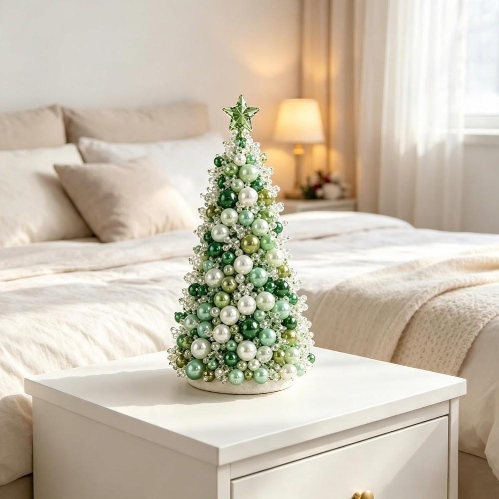 Sparkling Christmas Tree Craft Kit Colorful Tabletop Beaded Christmas Tree  Beginner-Friendly