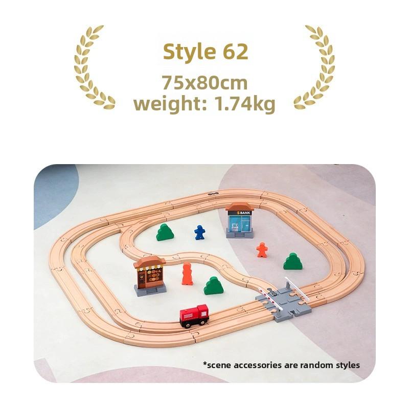 All Kinds of Wooden Track Set Wooden Railway Train Tracks Compatible with All Brands Wood Tracks Train Toys for Kids Gifts