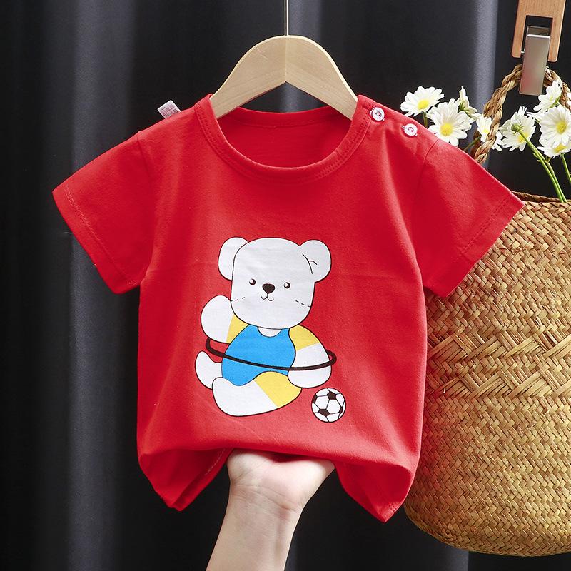 Cute Cotton Short-sleeved T-shirt Tops Children's Clothing Baby Clothes Cartoon