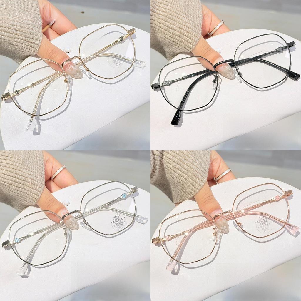 Blue Light Blocking Eyewear With Metal Square Frame For Women And Students