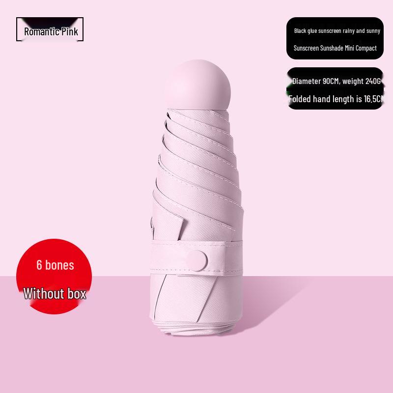 Ultralight Five-Fold UV Protection Compact Umbrella for Sun & Rain
