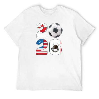 2026 Noord-Amerika Voetbal Massaal Evenement Voetbal T-shirt gepersonaliseerd shirt grappige kostuums oversized t-shirt heren
