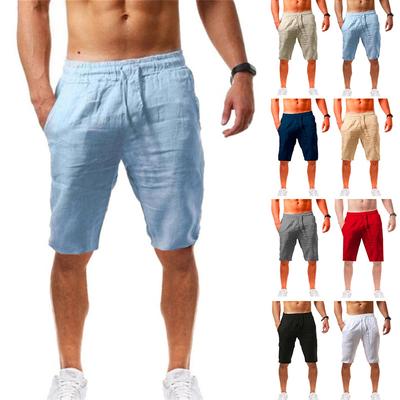 Übergroße Lässige Einfarbige Shorts Herren Sommer Baumwolle Leinen Shorts Mann Atmungsaktive Sport Strandshorts Fitnessstudio Basketballshorts Herren Kleidung