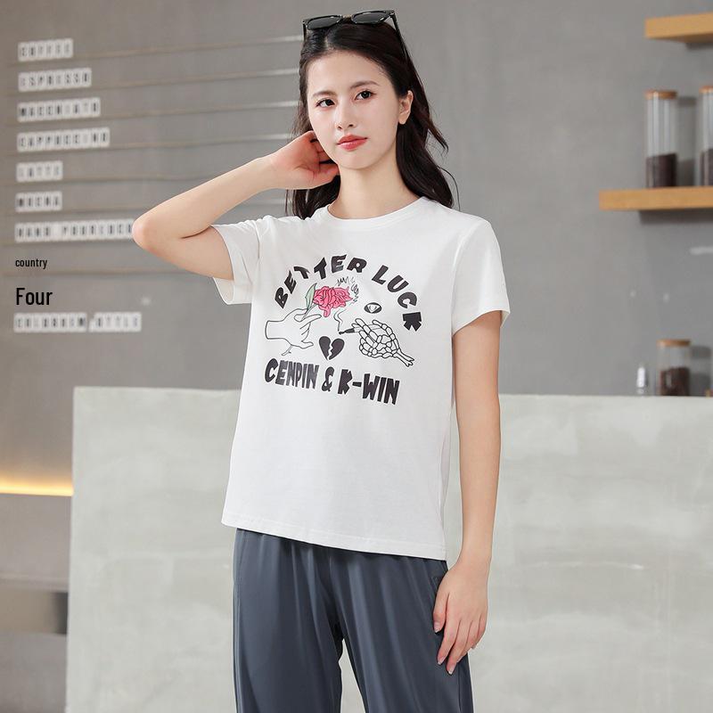 Spring-Summer Women's Casual Crew Neck Short Sleeve Solid Color Loose T-Shirt