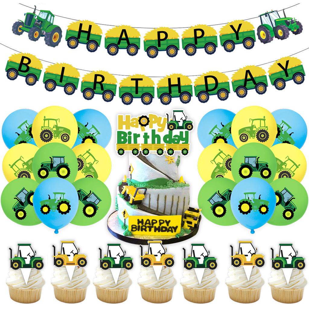 Tractor Theme Party Set Tableware Tablecloth Paper Plates Paper Cups Paper Towels Birthday Party Supplies Decoration Ranch