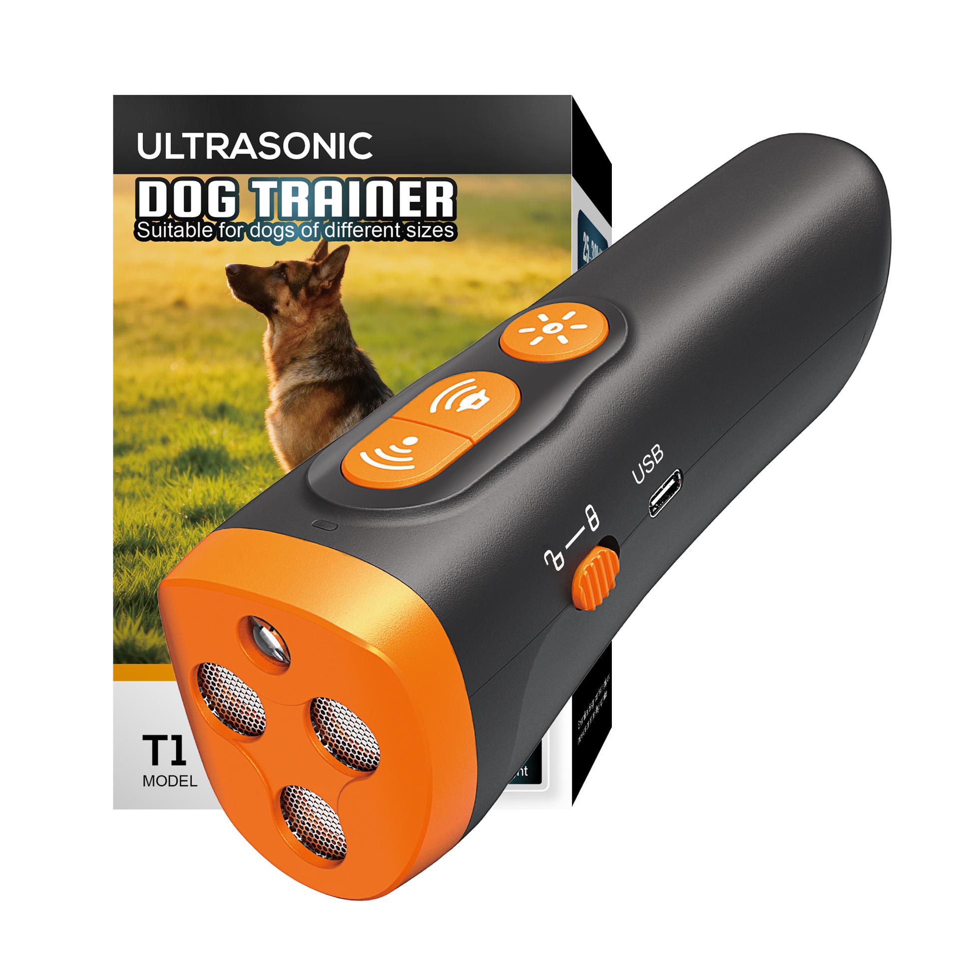 

2025 Cross Ultrasonic 3-Head Dog Trainer: Handheld Bark Control & Repellent помаранчевий