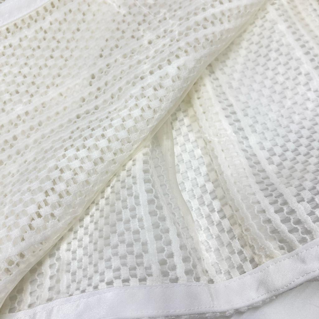 PUBLIC TOKYO White 162353003 Mesh Collarless Jacket Jacket FREE whiteUsed