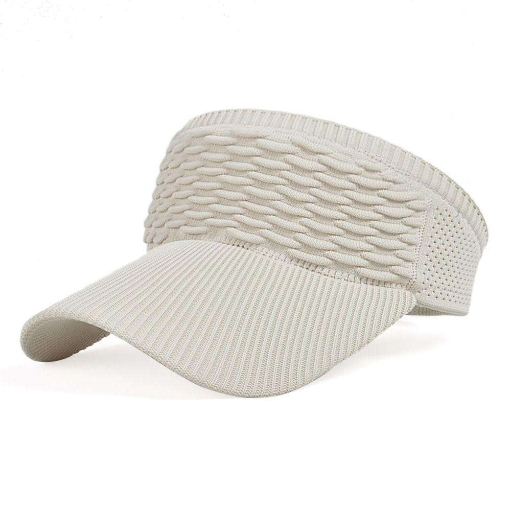 

Женские эластичные спортивные козырьки с широкими полями, шляпа с открытым верхом, бейсболка, солнцезащитная шляпа бежевый