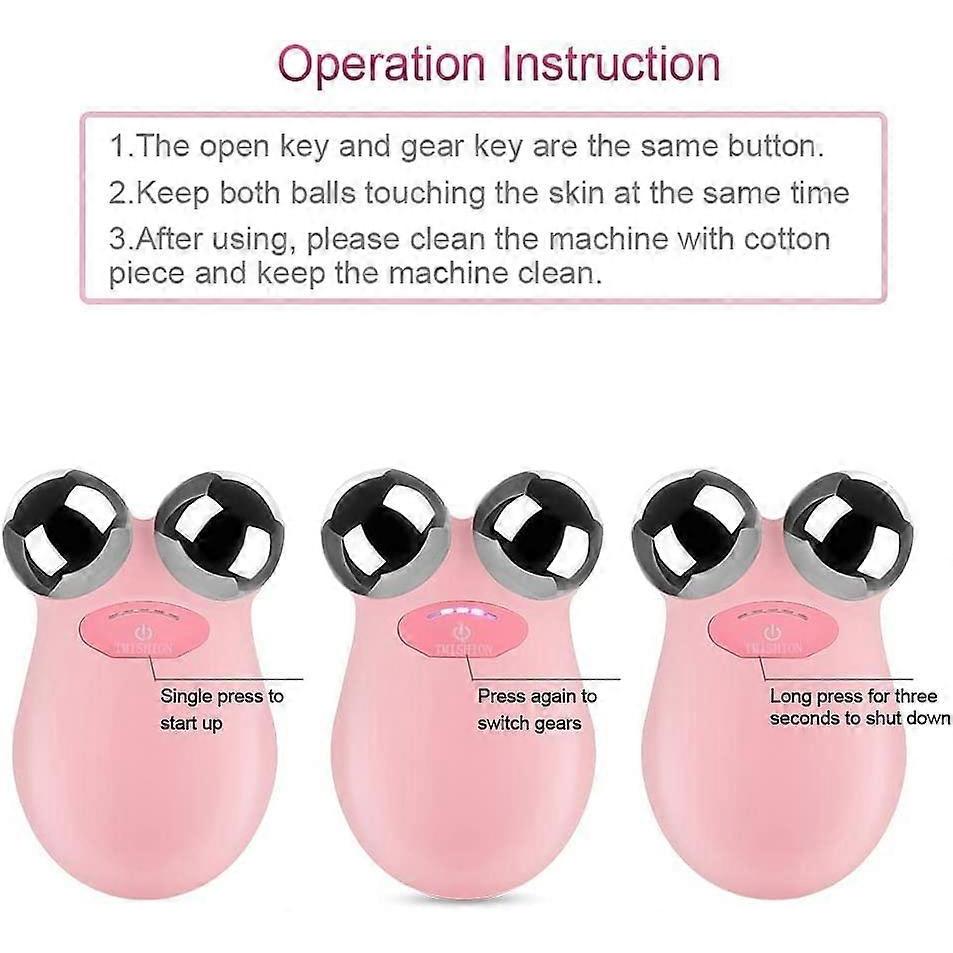 Microcurrent Facial Massager, Face Lift Massager, Skin Rejuvenation, Y Shaped 3D Roller Device, Anti Wrinkle Facial Massager
