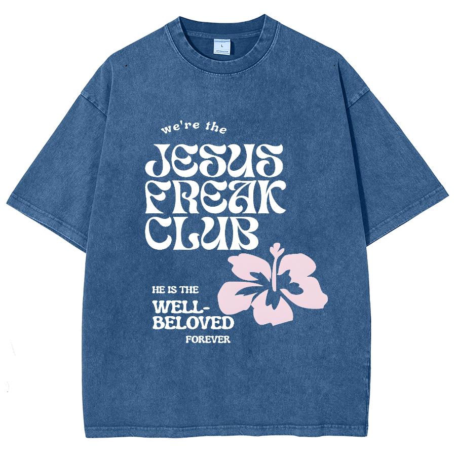 

Женская футболка с принтом букв и цветов, из выстиранного денима, оверсайз, свободного кроя, со средним рукавом, унисекс, простая, удобная 3XL