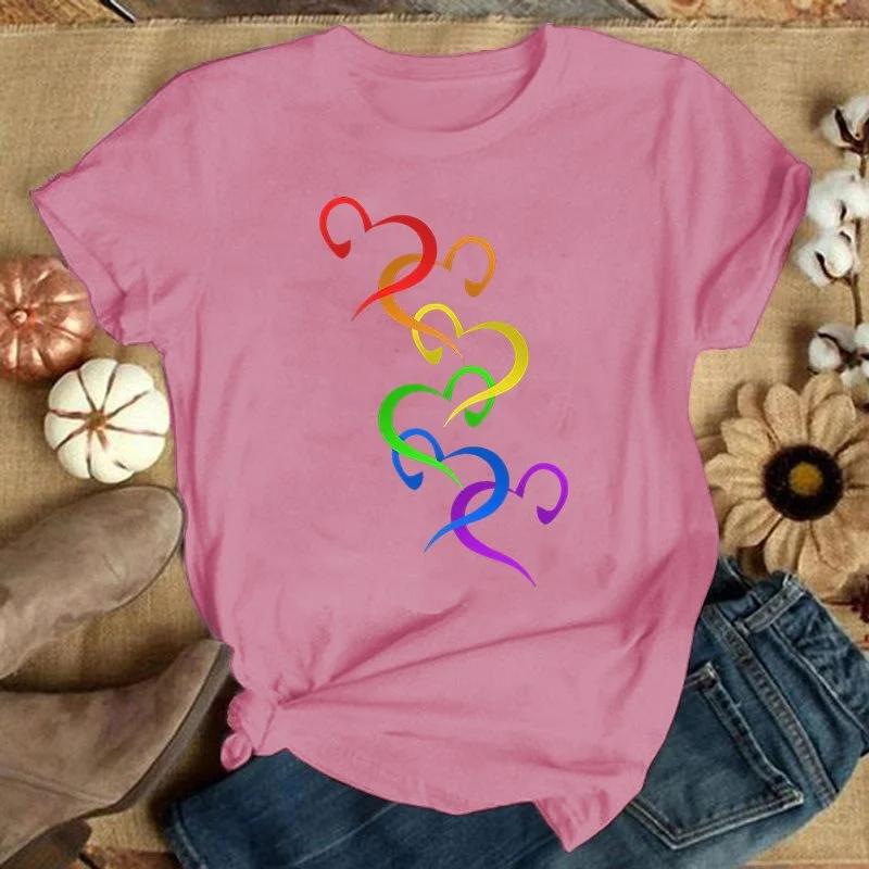 LGBT Love Printing T-Shirt Women Men Tees Round Neck T-Shirt