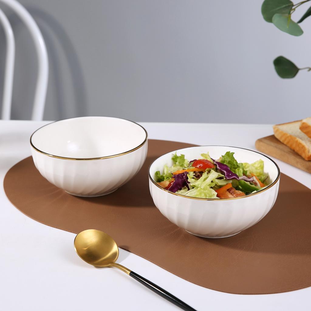 Three-dimensional Relief Style Porcelain Ramen Bowl Bone China Fruit Bowl with Spiral Pattern Decoration Salad Mixing Bowl
