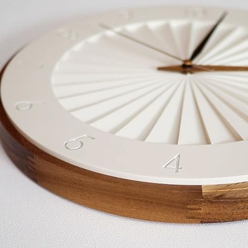 Interform Ludovica Wall Clock CL-4384 Sweep Movement Wood Ivory