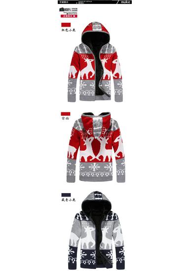 Men's Plus Size Hooded Zipper Knit Fleece Cardigan - European & American Style Sweater Coat Outerwear