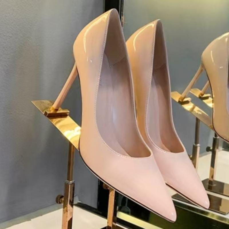 Spring New Ultra-high Heel Shoes Women Pointy Shallow Mouth Slip-on Anti-slip Wear-resistant Temperament Stiletto Heels