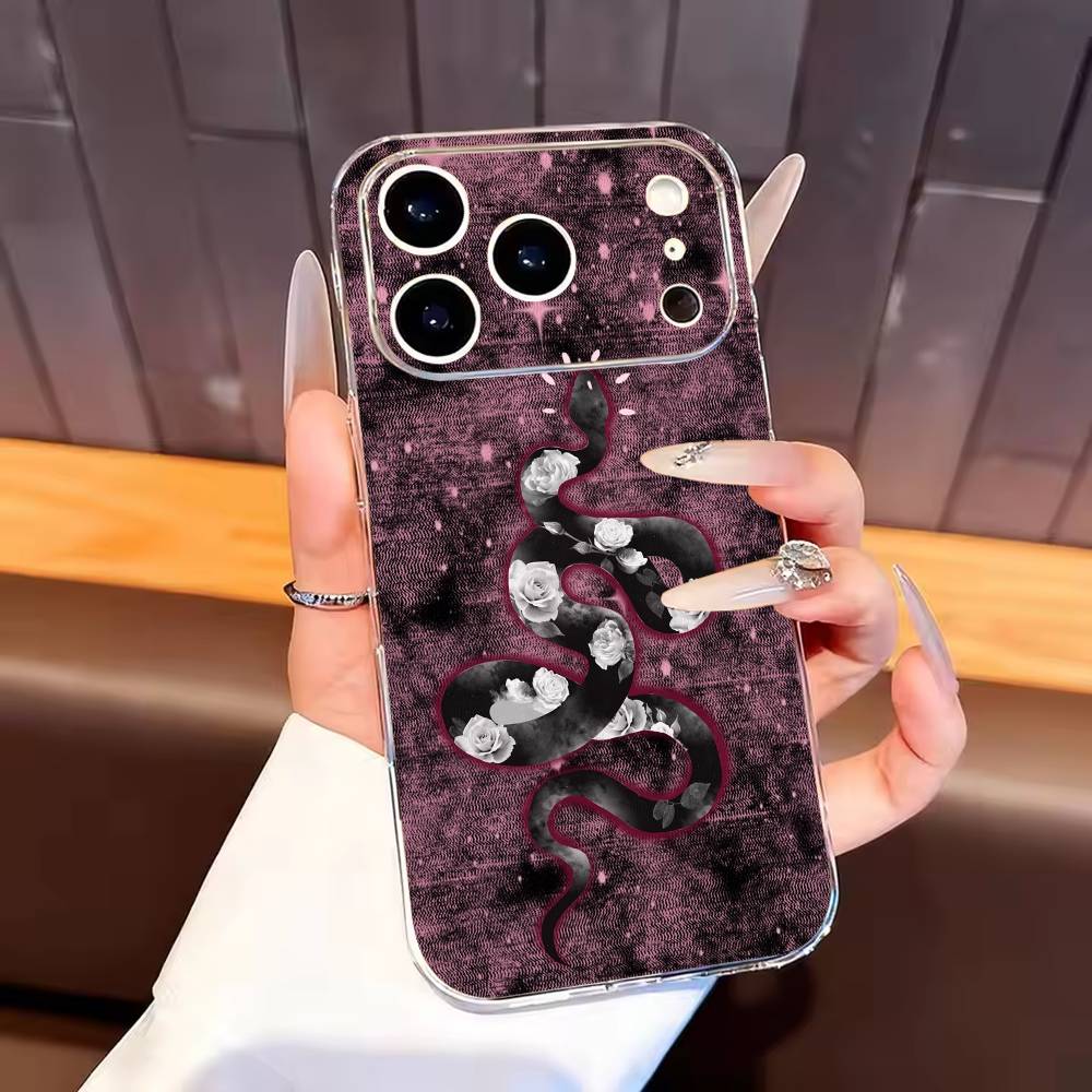 

S-snake Phone Case For iPhone17,16,15,14,13,12,11 Plus,Pro Max Soft Transparent Cover iPhone15promax