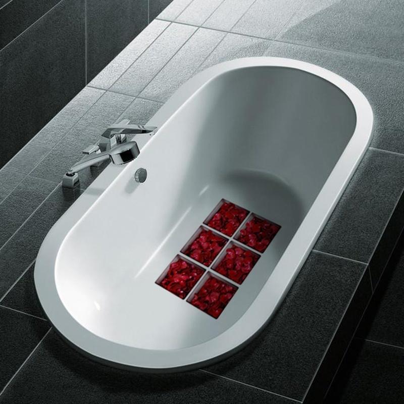 13x13cm 6ks 3D protiskluzová vodotěsná PVC nálepka na vanu Dekor Obtisky Nálepka do koupelny s různými možnostmi výběru w