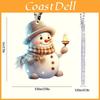 Christmas Cute Handheld Candle Snowman Pattern Acrylic Pendant For Holiday Decor And Gift Idea