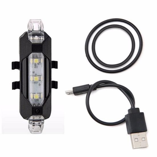 

5 светодиодный перезаряжаемый велосипедный фонарь задний USB предупреждающий свет белый