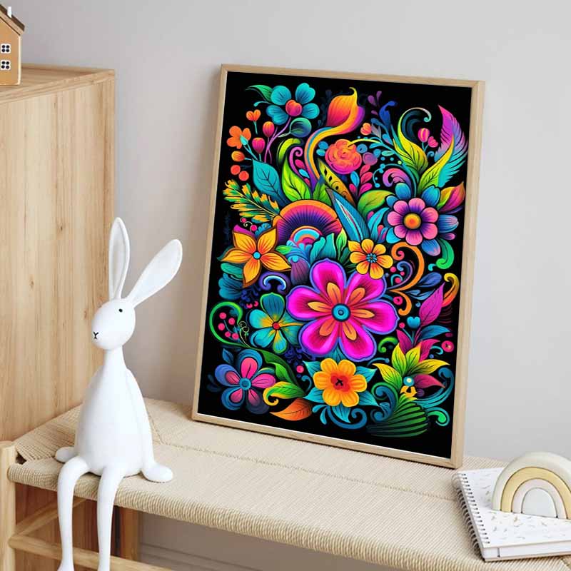 ערכת תפר צלב פרח ציור יהלומי עשה זאת בעצמך אמנות פסיפס ציור יהלומי מעגל מלא קישוט הבית