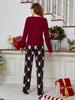 2025 Autumn/Winter Women's Milk Silk Pajama Set - Long Sleeve & Pants, Christmas Style, Hot Seller