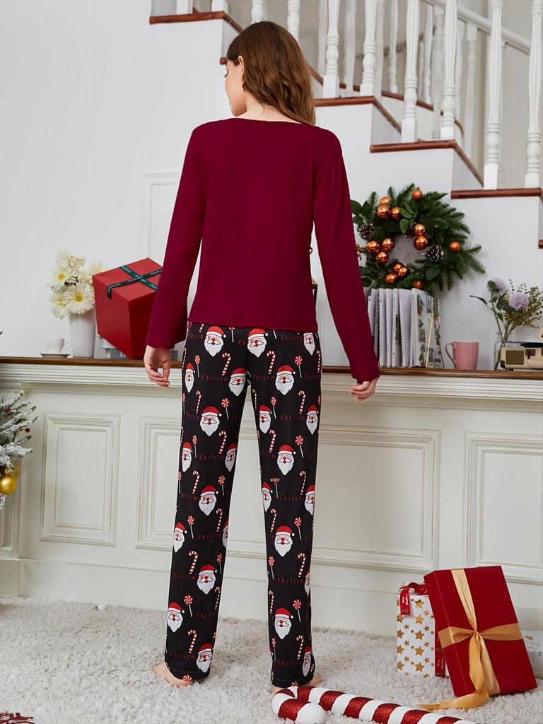 2025 Autumn/Winter Women's Milk Silk Pajama Set - Long Sleeve & Pants, Christmas Style, Hot Seller